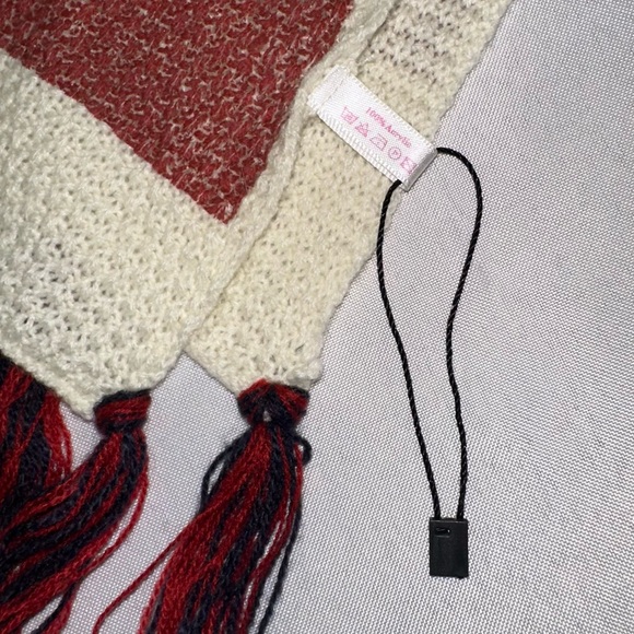 Patriotic America Poncho Wrap Scarf USA Stars Stripes NWT United States July 4th - Picture 6 of 7